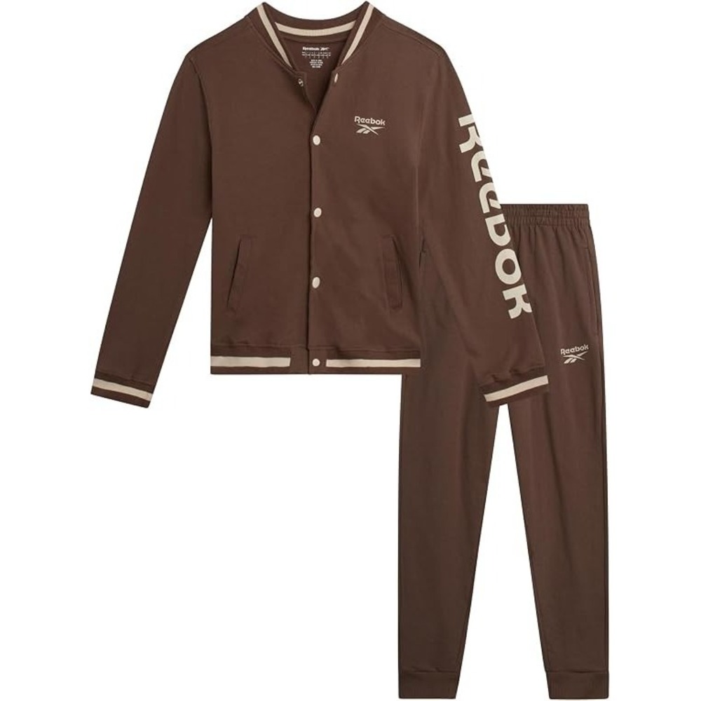 Reebok Boys Active Tracksuit Set 2 Pc Performance Fleece Varsity Jacket Pants 12